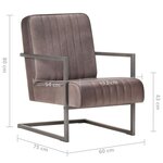 vidaXL Fauteuil cantilever Marron Cuir véritable