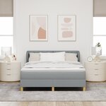 Lit à ressorts vidaXL avec matelas - Gris clair  140x190 cm  Tissu
