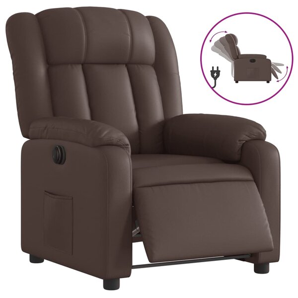 vidaXL Fauteuil inclinable électrique Marron Similicuir
