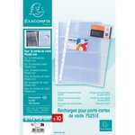 Paquet De 10 Recharges Pochettes Pour Porte-cartes De Visite À Anneaux A4 - Translucide - X 10 - Exacompta