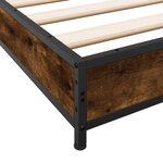 vidaXL Cadre de lit chêne fumé 120x190 cm bois d'ingénierie et métal