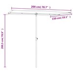 vidaXL Parasol de jardin avec mât en aluminium 2x1 5 m Blanc sable