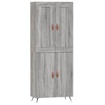 vidaXL Buffet haut Sonoma gris 69 5x34x180 cm Bois d'ingénierie