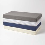 Coussin d'assise déhoussable pour canapé 2 places en coton  Gris rayé - HOMESCAPES