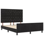 Cadre de lit en velours noir vidaXL 140x200 cm