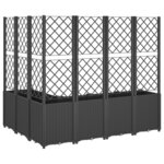 vidaXL Jardinière avec treillis noir 160x120x140 cm PP