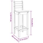 vidaXL Chaises de bar lot de 2 bois de pin solide