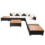 Salon de jardin meuble d'extérieur ensemble de mobilier 8 pièces avec coussins résine tressée noir 02_0017755