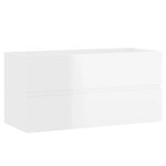 vidaXL Armoire d'évier lavabo intégré blanc brillant bois d'ingénierie