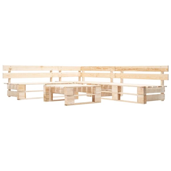 vidaXL Salon de jardin palette 4 Pièces naturel bois