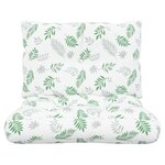vidaXL Coussins de palette lot de 2 motif de feuilles tissu Oxford