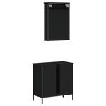 vidaXL Ensemble de meubles salle de bain 2 Pièces noir bois d'ingénierie