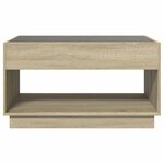 vidaXL Table basse avec LED infini chêne sonoma 90x50x50 cm