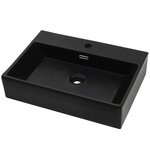 vidaXL Vasque avec trou de robinet en céramique Noir 76x42 5x14 5 cm