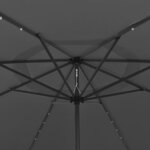 vidaXL Parasol d'extérieur avec LED et mât en métal 400 cm Anthracite