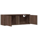 vidaXL Meuble TV mural avec lumières LED chêne marron 100x31x35 cm
