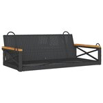 vidaXL Balancelle noir 109x62x40 cm résine tressée