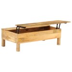 vidaXL Table basse Bois de manguier massif 110 x 55 x 35 cm