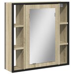 vidaXL Armoire à miroir de salle de bain chêne sonoma bois ingénierie