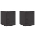 vidaXL Tables de chevet 2 Pièces noir 34 5x39x44 cm acier