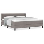 Lit à Ressorts vidaXL avec Matelas Taupe 180x200 cm Tissu