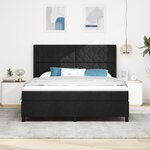 Lit à ressort noir vidaXL avec matelas  180x200 cm  tissu
