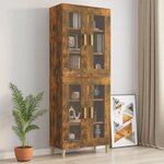 vidaXL Armoire murale suspendue Chêne fumé 69 5x34x90 cm