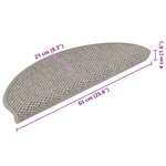 vidaXL Tapis d'escalier autocollants aspect sisal 15 Pièces 65x21x4 cm