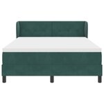 Lit à ressort avec matelas vidaXL - Vert foncé  160x200 cm  Velours