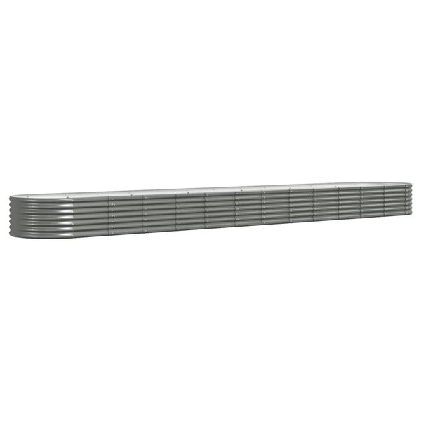 vidaXL Lit surélevé de jardin Acier enduit de poudre 512x80x36 cm gris