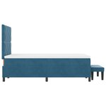 vidaXL Lit à Ressorts avec Matelas & Banc Bleu Foncé 120x200 cm Velours