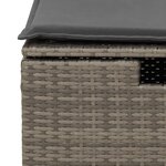 vidaXL Tabouret de jardin avec coussin gris 55x55x37 cm résine tressée