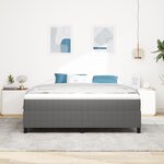 vidaXL Lit à Ressorts avec Matelas Gris Clair Super King Tissu Côtelé