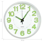 vidaXL Horloge murale lumineuse Blanc 30 cm