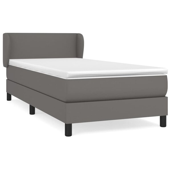 vidaXL Sommier à lattes de lit avec matelas Gris 100x200 cm Similicuir