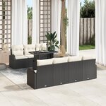 vidaXL Ensemble de canapé jardin 8 pièces avec coussins noir poly rattan