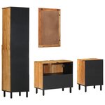 vidaXL Ensemble de meubles salle de bain   4 pièces en bois d'acacia brun massif