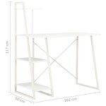 vidaXL Bureau avec étagère Blanc 102x50x117 cm