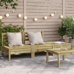 vidaXL Canapé de jardin 3 places bois de pin imprégné