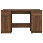 vidaXL Bureau avec armoire latérale Chêne marron Bois d'ingénierie