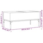vidaXL Table basse chêne marron 100x50x45cm bois d'ingénierie et métal