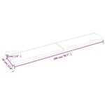vidaXL Étagère murale 200x30x(2-4) cm bois de chêne massif non traité