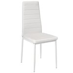Lot de 6 chaises siège de salon cuisine salle à manger design carré élégant blanc 08_0000172