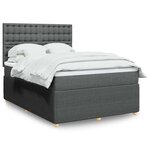 vidaXL Sommier à lattes de lit avec matelas Gris foncé 140x190cm Tissu