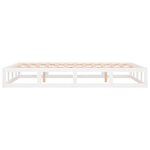 vidaXL Cadre de lit Blanc 135x190 cm Double Bois massif