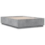 vidaXL Cadre de lit gris béton 140x190 cm bois d'ingénierie