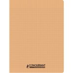 Piqûre 96 pages CONQUERANT  17x22 cm  seyès  couv PP abricot
