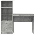 vidaXL Bureau avec rangement en bois d'ingénierie gris béton