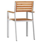 vidaXL Chaises de jardin empilables 2 pièces en bois massif teck et acier inoxydable