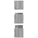 vidaXL Étagères murales 3 Pièces sonoma gris 58x18x18 cm bois ingénierie